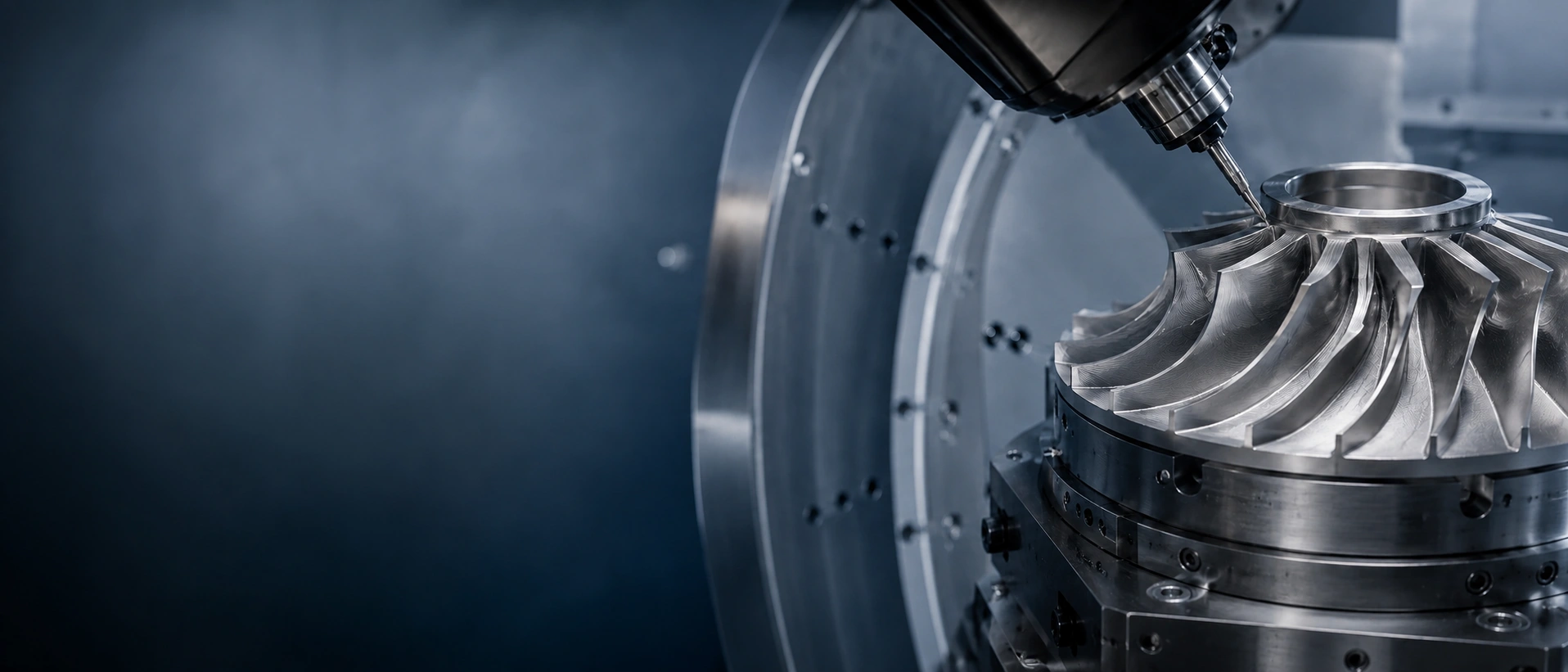 Precision 5-axis machining of an aerospace titanium component in an AS9100-certified manufacturing environment