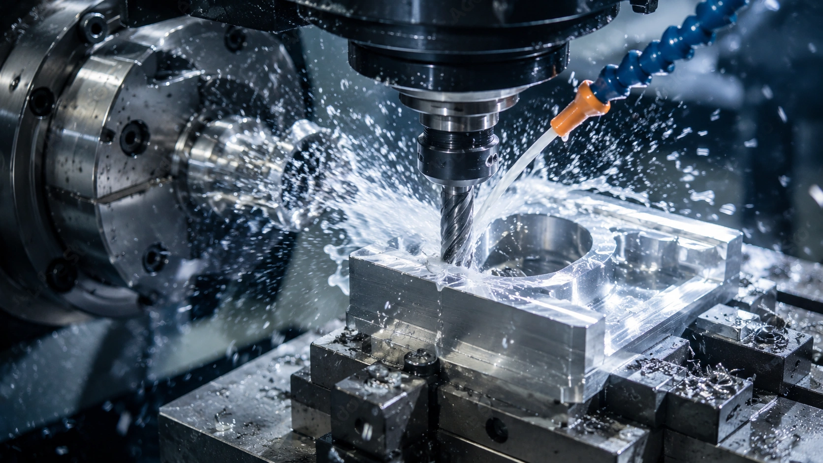 Five-axis CNC milling of a super duplex stainless steel component with coolant